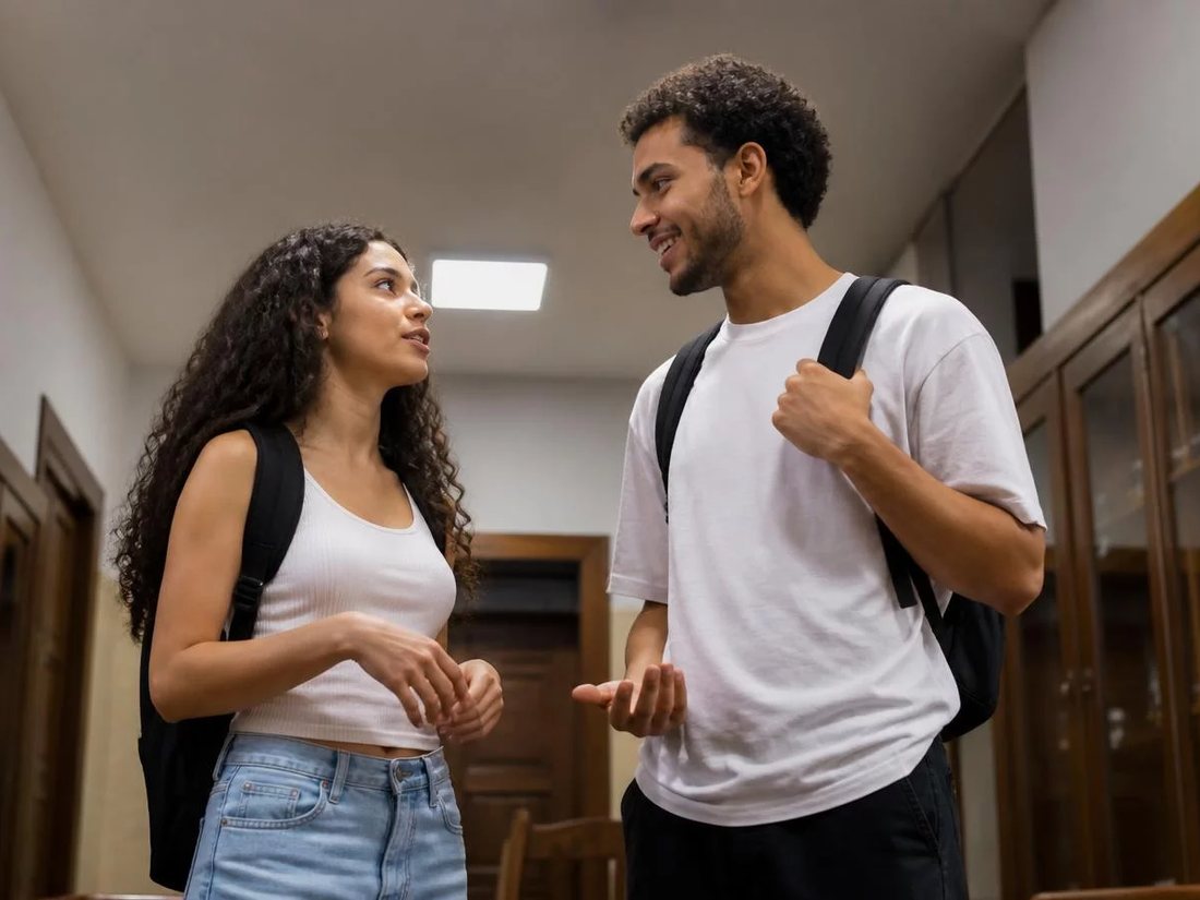 Grupo pequeno em volta de uma mesa comprida lendo teses impressas